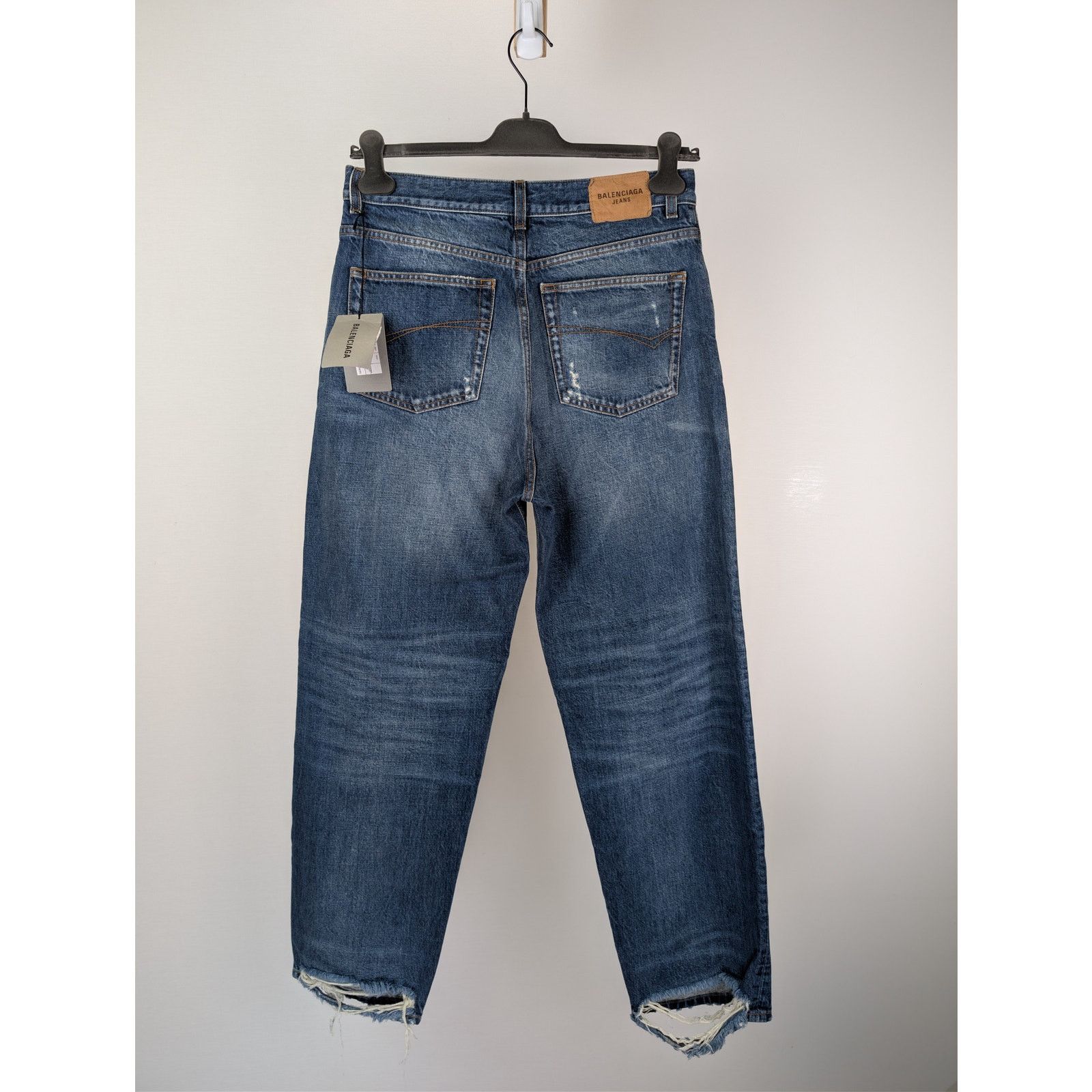 Balenciaga o1rshd1 Organic Vintage Denim Large Pants in Blue Size US 30 / EU 46 - 16 Thumbnail