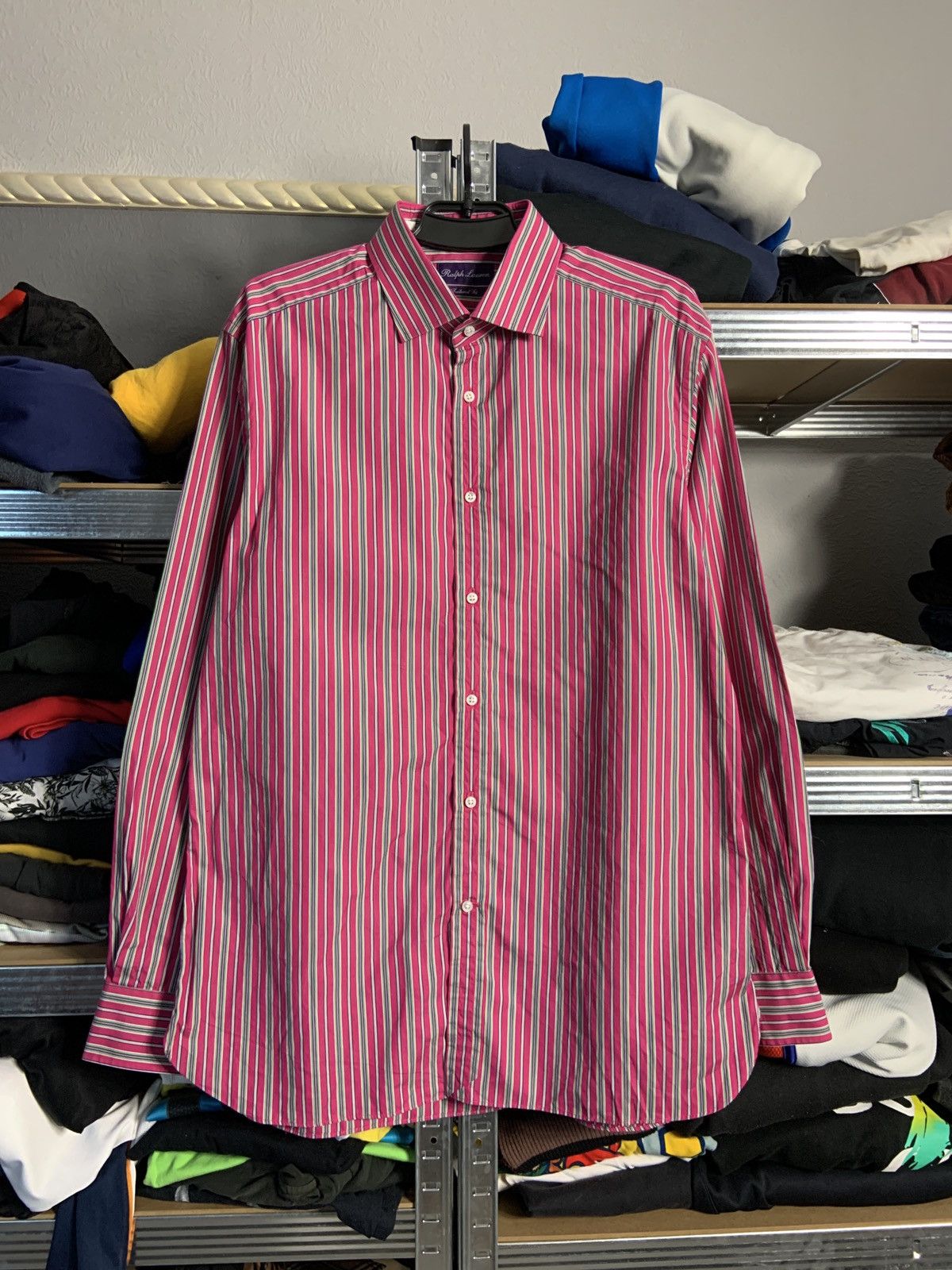 Polo Ralph Lauren Purple Label Striped Shirts Button Up L