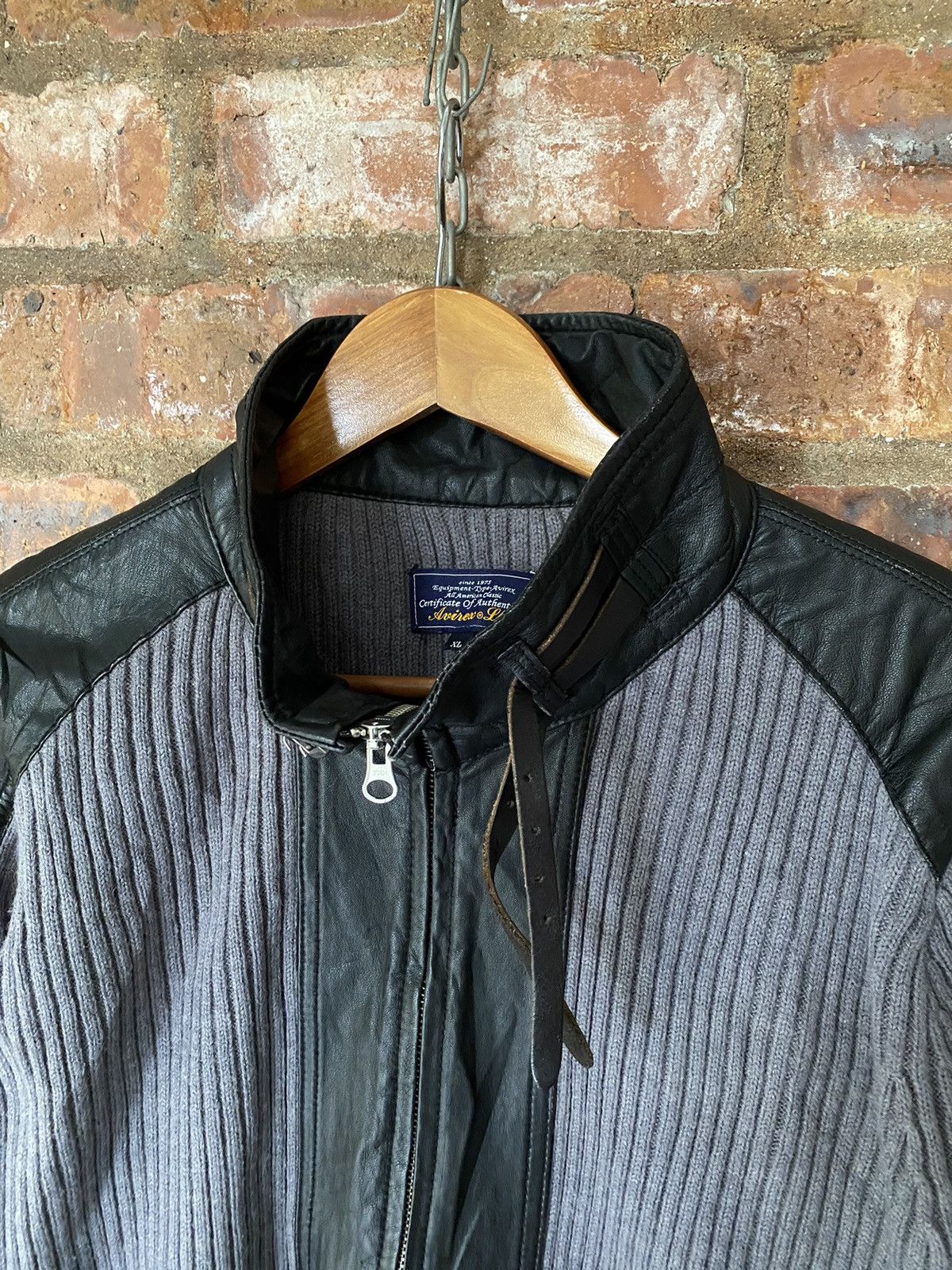 Sheepskin Leather and knit jacket