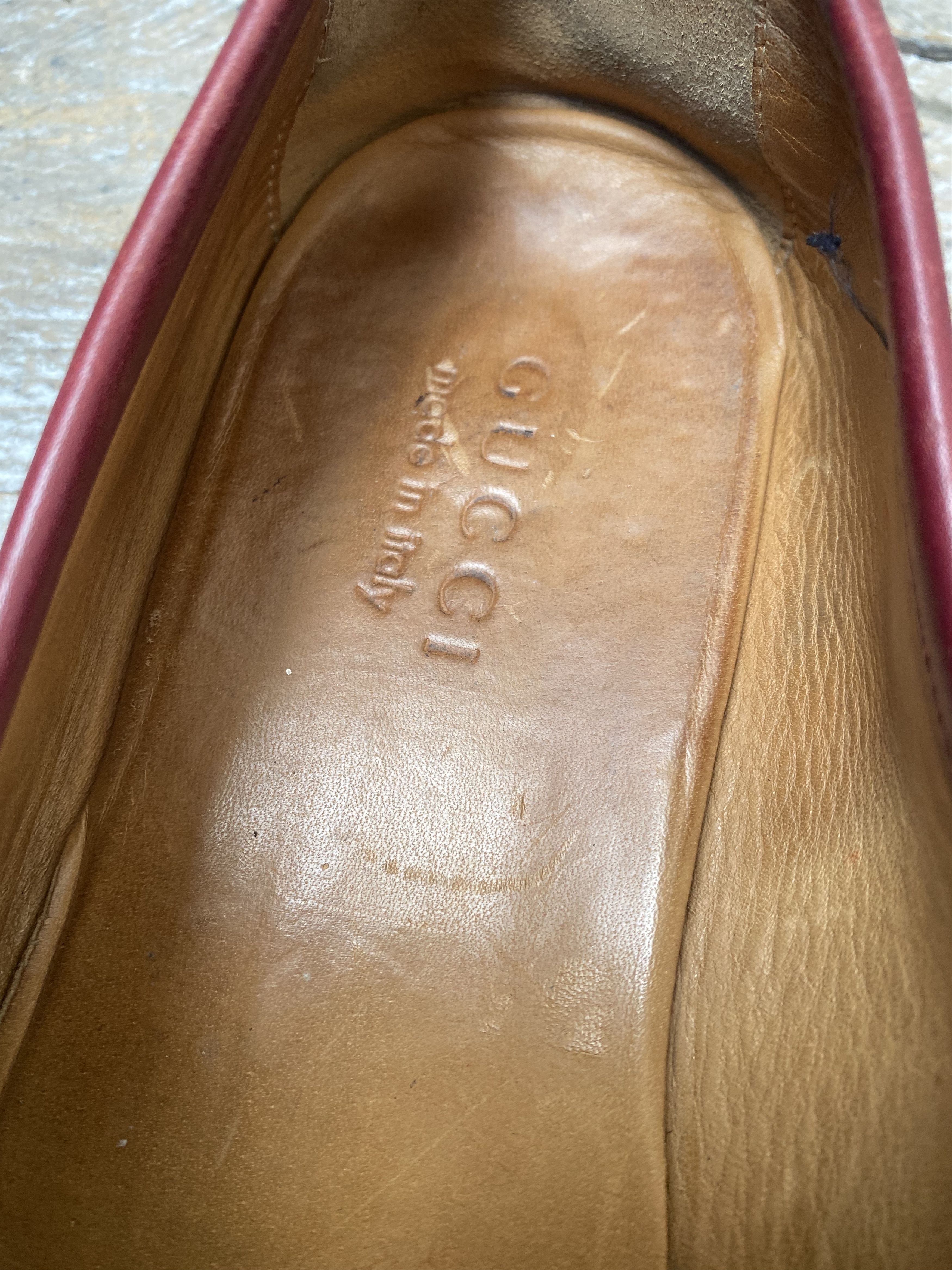 Gucci Gucci penny loafer burgundy 3 stripe leather shoes sz 10 Size US 11 / EU 44 - 13 Thumbnail
