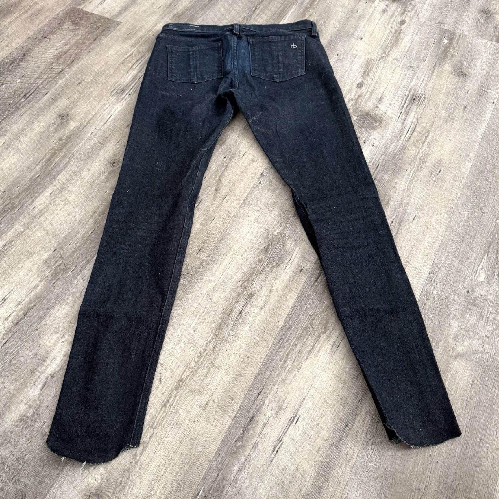 Rag & Bone rag & bone Jeans Womens 27 Mid Rise Skinny Raw Hem Cut Off Dark Denim Blue Size 27 Size 27" / US 4 / IT 40 - 5 Thumbnail