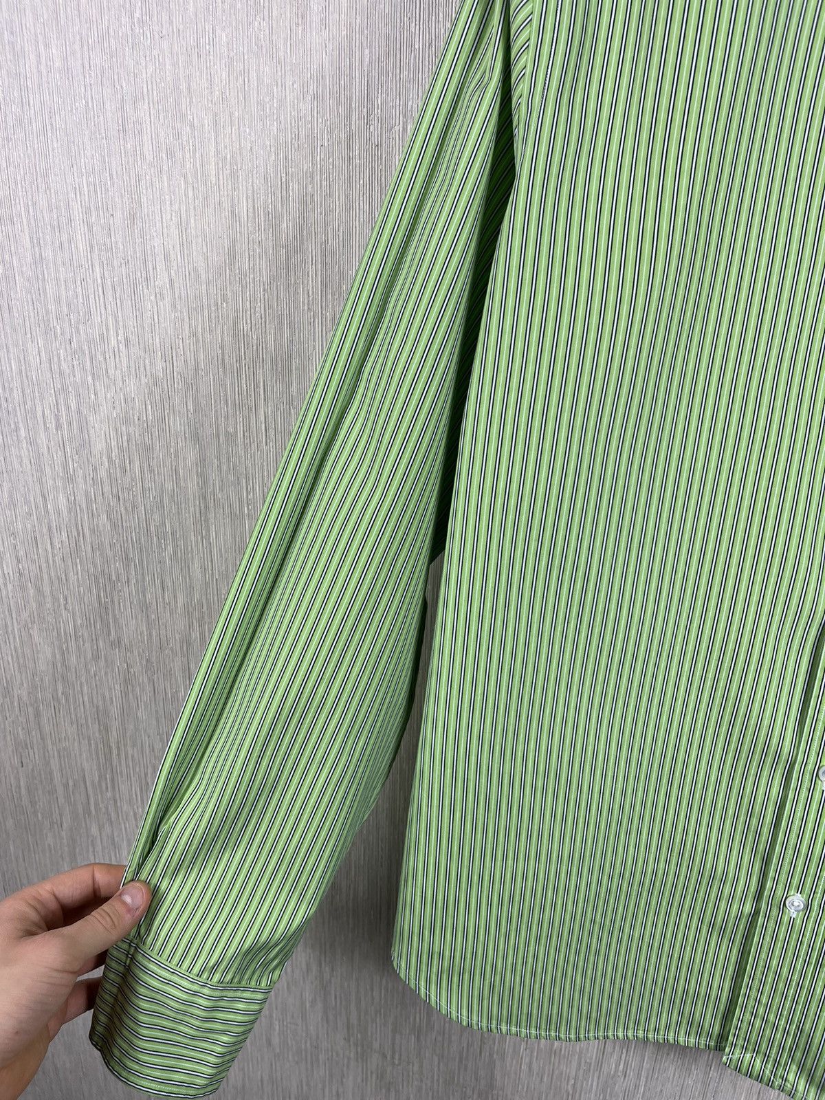 Polo Ralph Lauren × Ralph Lauren × Ralph Lauren Black Label Ralph Lauren black label classic lime striped shirt casual Size XL / US 12-14 / IT 48-50 - 11 Thumbnail