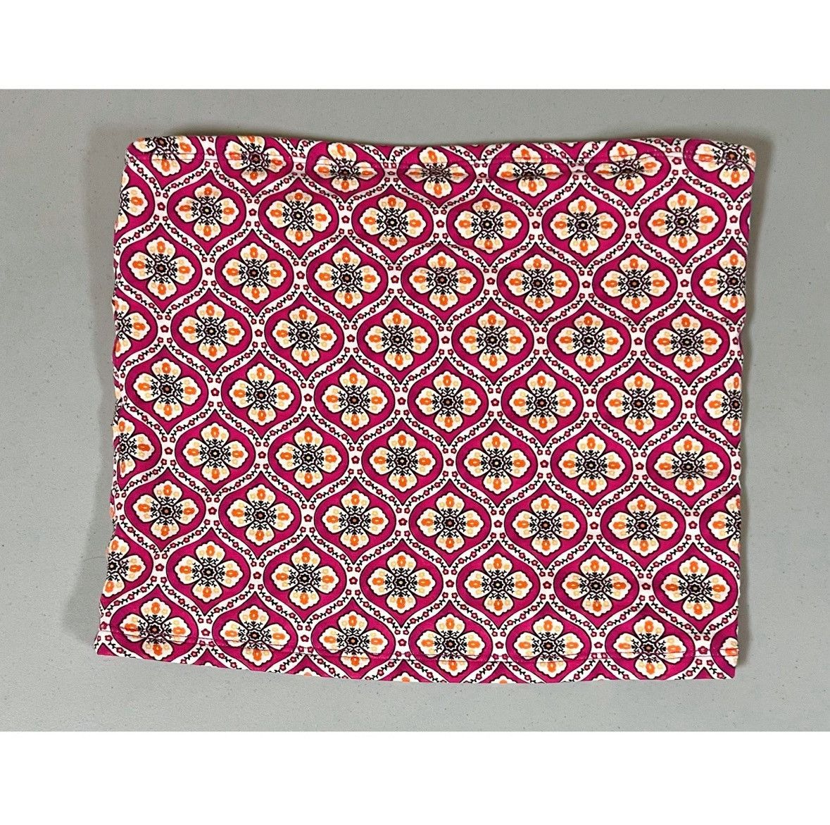 Vintage Pink Orange Geometric Floral Print Tube Top Shirt Size M 🌺✨ Size M / US 6-8 / IT 42-44 - 2 Thumbnail