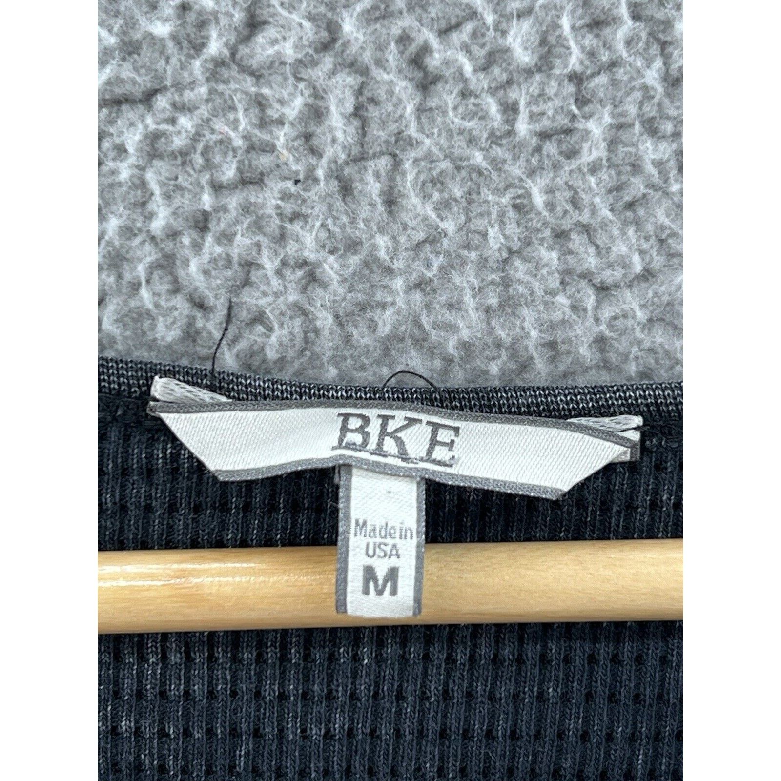 BKE BKE Thermal Top Sz. Medium Gray Contrast Sleeve Cuff Striped Size M / US 6-8 / IT 42-44 - 3 Thumbnail