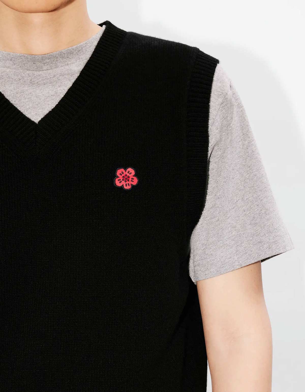 Kenzo Kenzo Black Boke Flower Embroidered Sleeveless Wool Jumper Size US XL / EU 56 / 4 - 5 Thumbnail