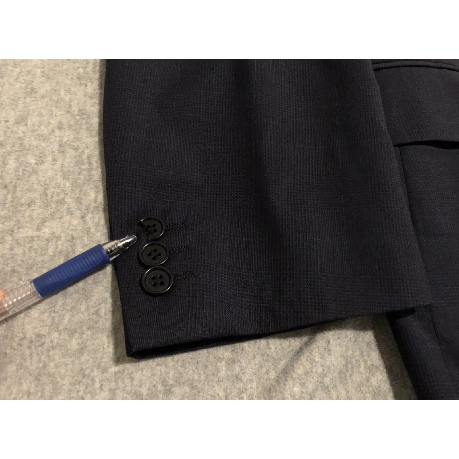 Canali Canali Navy Blue Wool Suit Mens 42R Jacket 33x38 Pants 2 Piece Flawed Size 42R - 6 Thumbnail