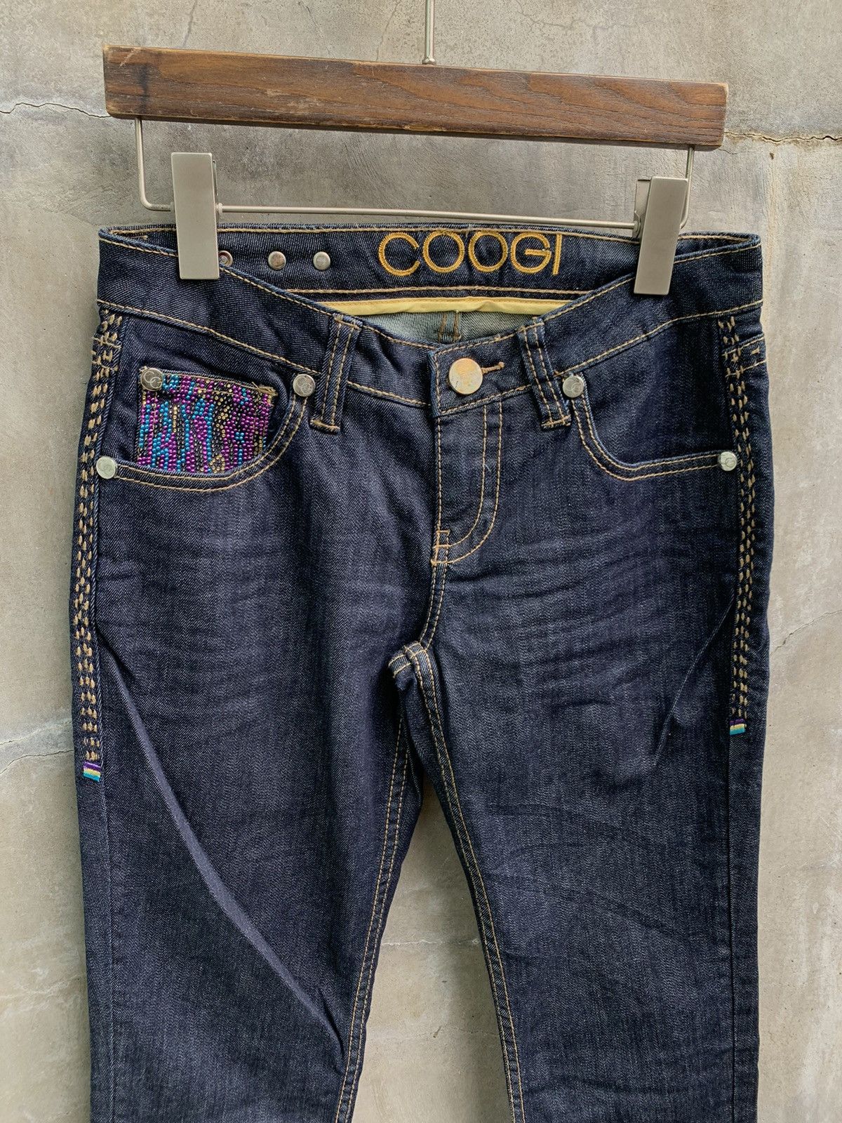 Coogi Rhinestone Logo Denim Jeans Size 27" / US 4 / IT 40 - 3 Thumbnail