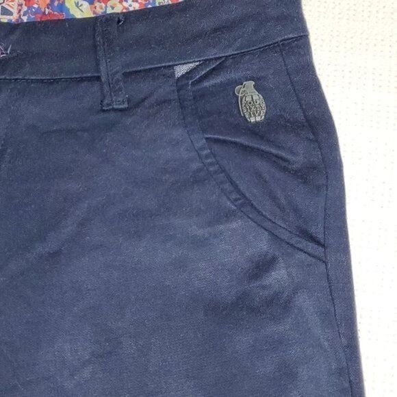 Designer 4Sixty5 Embellished Zippered Navy Blue Pocketed Sz 30x32 Pan Size 30" / US 8 / IT 44 - 3 Thumbnail