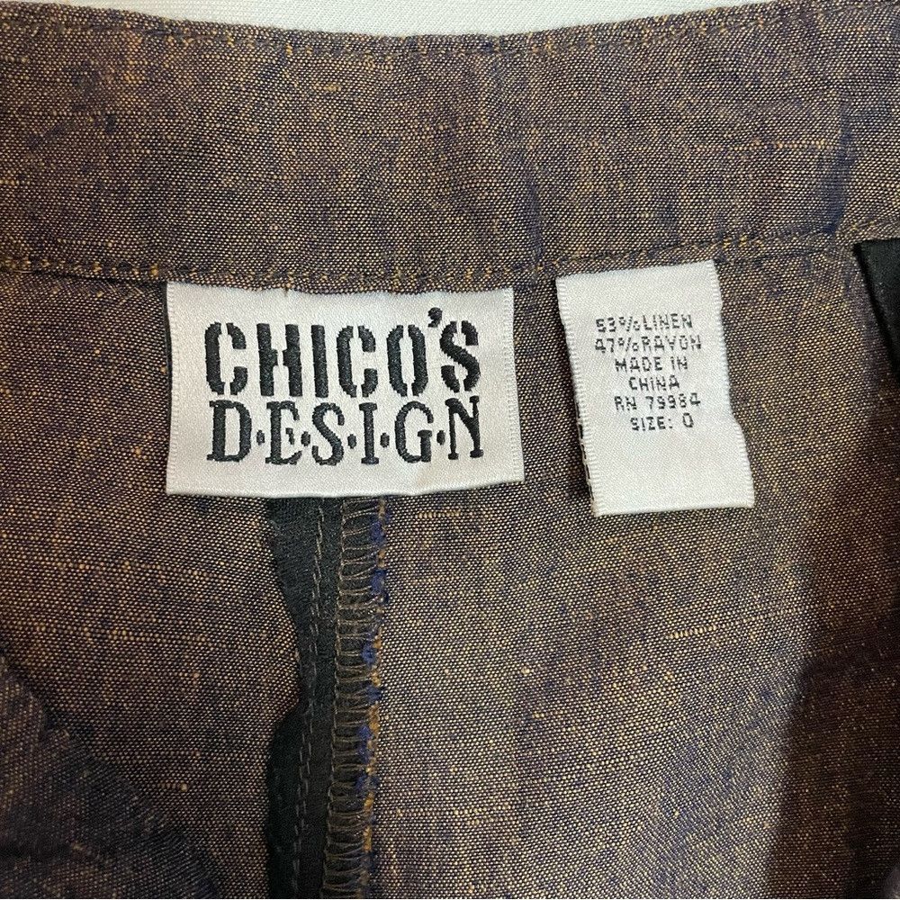 Chicos Chico's Design Linen Blend Brown Capri Pants Size 0 US S Size 28" / US 6 / IT 42 - 5 Thumbnail