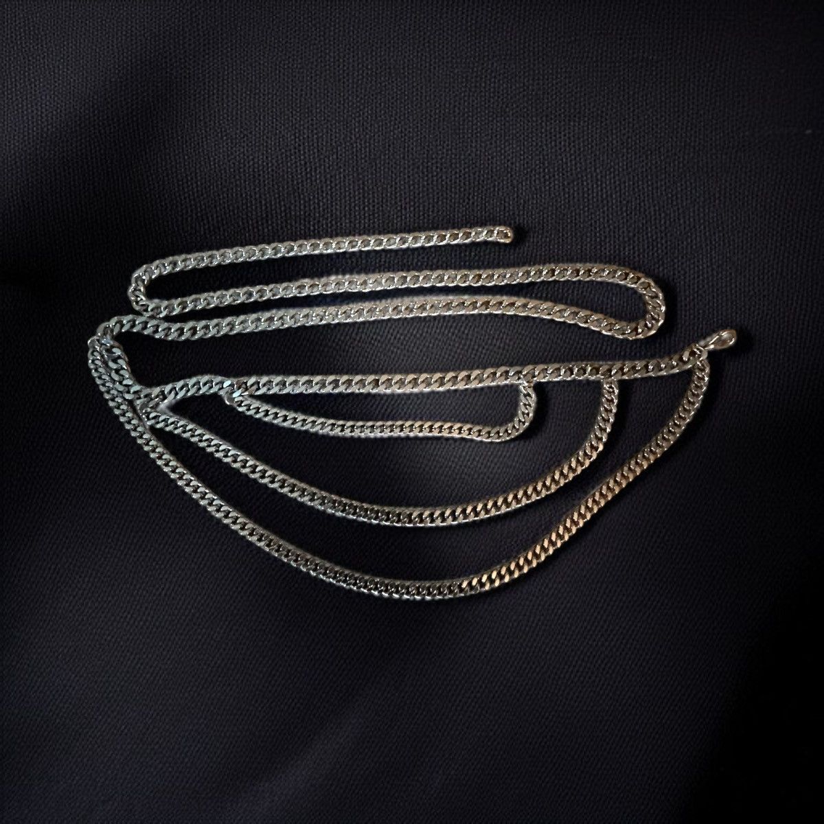 Other Silver tone curb link swag chain belt Size ONE SIZE - 2 Thumbnail