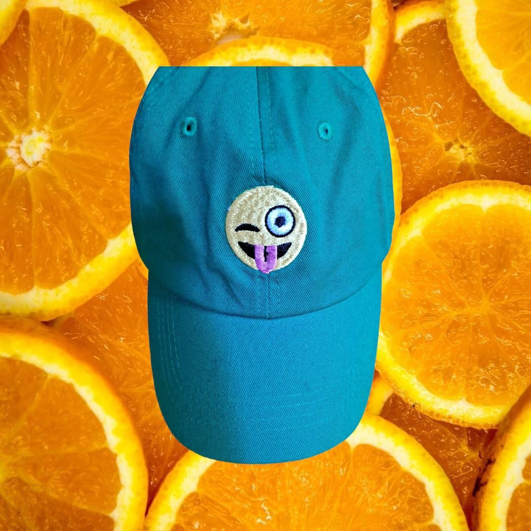 Other Six Flags Green Winky Smiley Face Adjustable Hat Size ONE SIZE - 1 Thumbnail