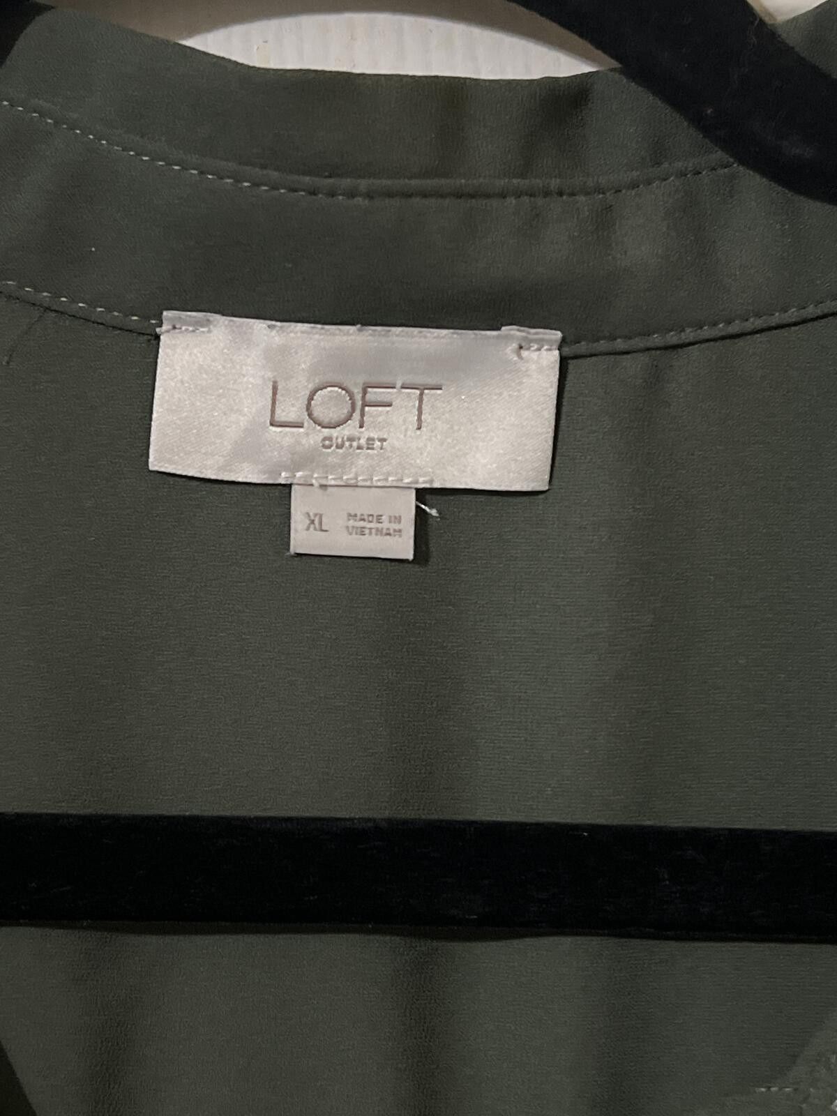 Other LOFT Outlet Olive Green Button-Up Blouse XL Size XL / US 12-14 / IT 48-50 - 3 Thumbnail