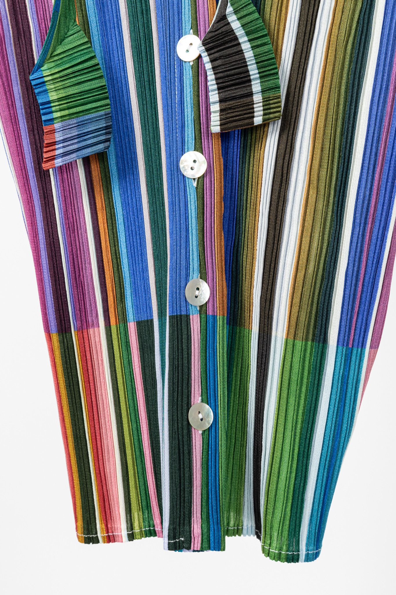 Pleats Please Issey Miyake Pleats Please Issey Miyake Striped Buttoned Tie-Neck Top Size M / US 6-8 / IT 42-44 - 5 Thumbnail