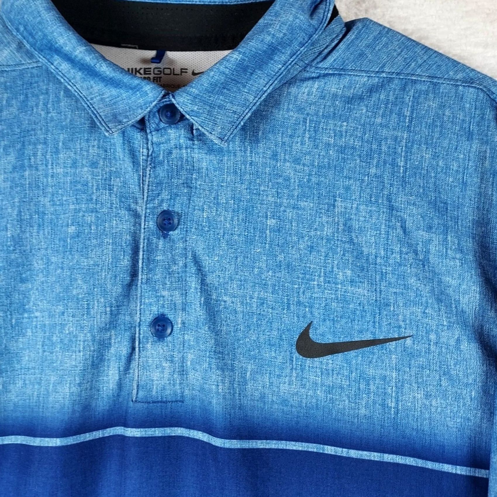 Nike Nike Golf Gradient Dri-FIT Polo – Blue Ombre Polo Shirt, L, Men, Short Sleeve, Collared, Dri-FIT, Nike Logo, Golf Shirt Size US L / EU 52-54 / 3 - 2 Thumbnail