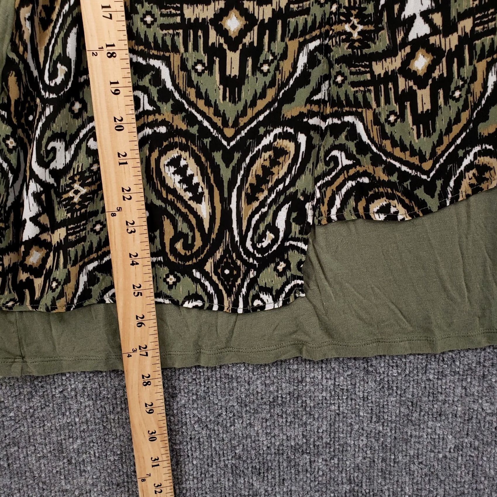 Vintage New Directions Womens L Large Green Paisely V Neck Blouse Shirt Long Sleeve Size L / US 10 / IT 46 - 4 Thumbnail
