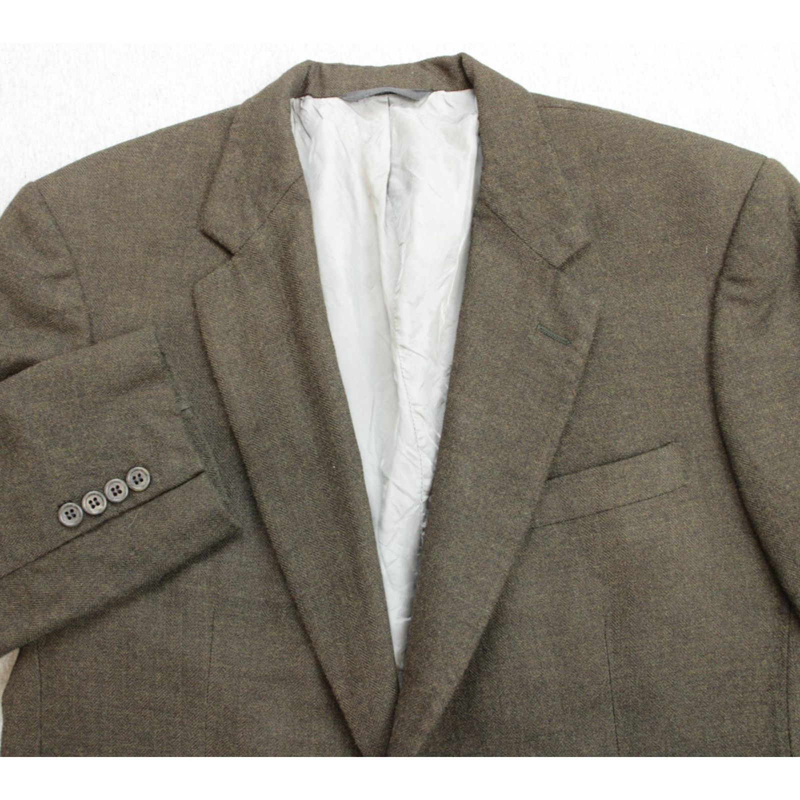 Brooks Brothers Brooks Brothers Blazer Mens 43R Brown 100% Wool Herringbone Size 42R - 1 Thumbnail
