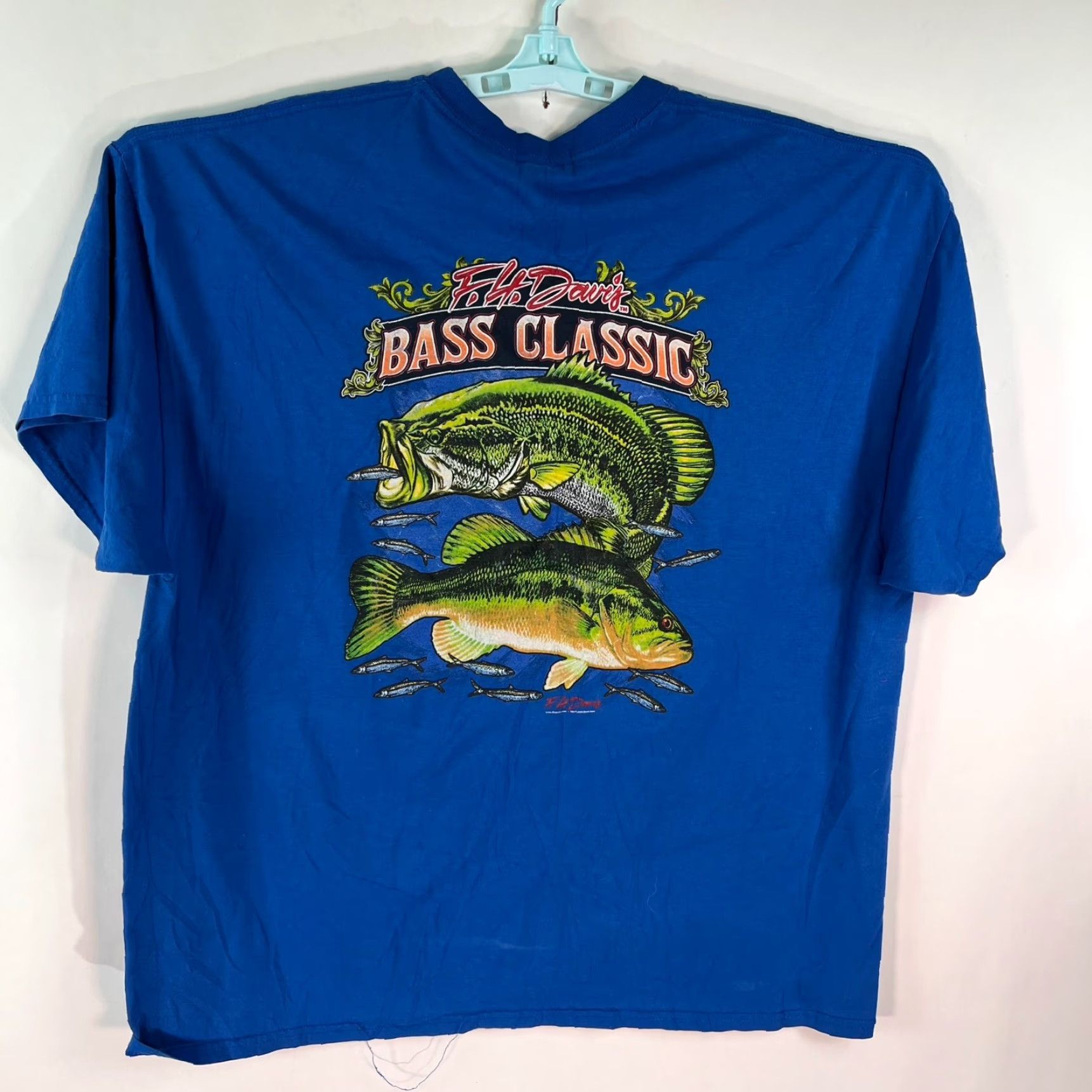 Vintage VINTAGE Bass Classic F H Davis Shirt Mens XL Blue 2 Sided Graphic Tee Shirt Mens XL Blue 2 Sided Graphic Tee Size US XL / EU 56 / 4 - 5 Thumbnail