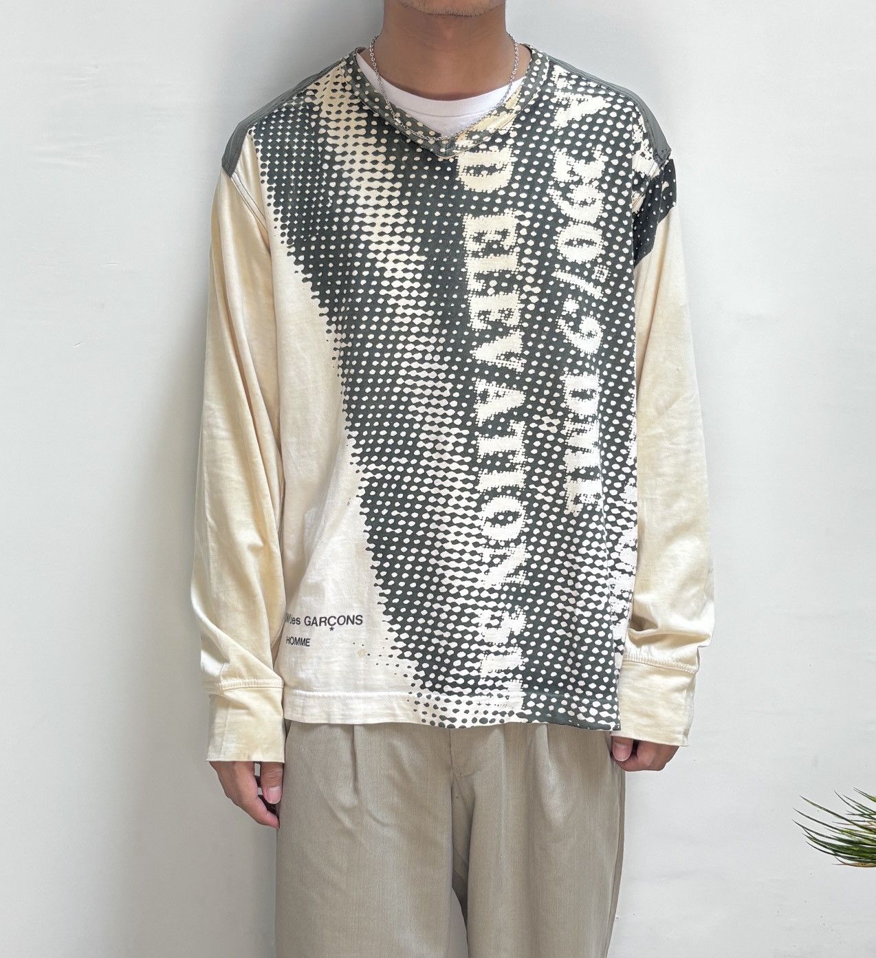 Comme des Garcons Homme Split Logo Long Sleeve Shirt | Grailed
