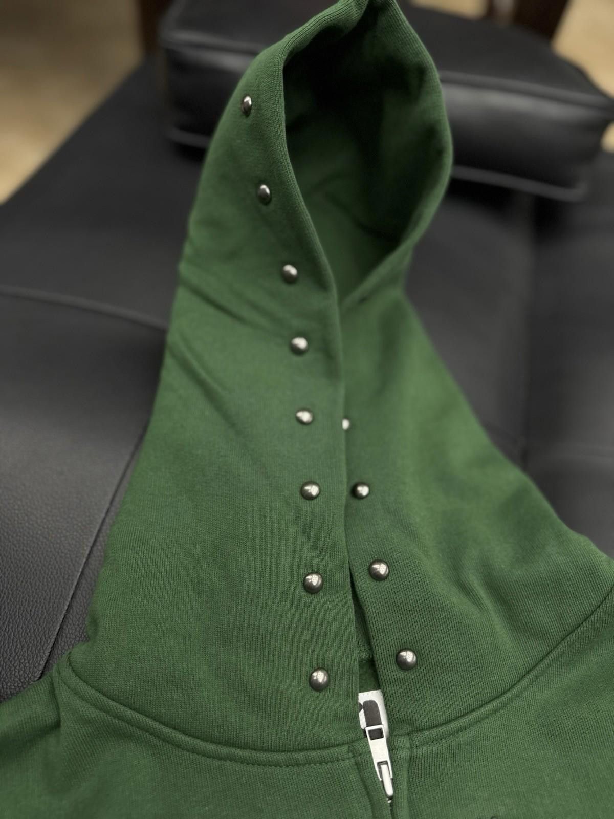 Sp5der Sp5der Worldwide Green Zip Up Studded Hoodie Size Small Size US S / EU 44-46 / 1 - 7 Thumbnail