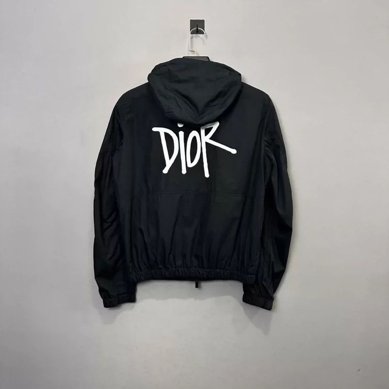 Dior Dior Embroidered Logo Letter Full Print Hooded Jacket 2501- Size US S / EU 44-46 / 1 - 3 Thumbnail