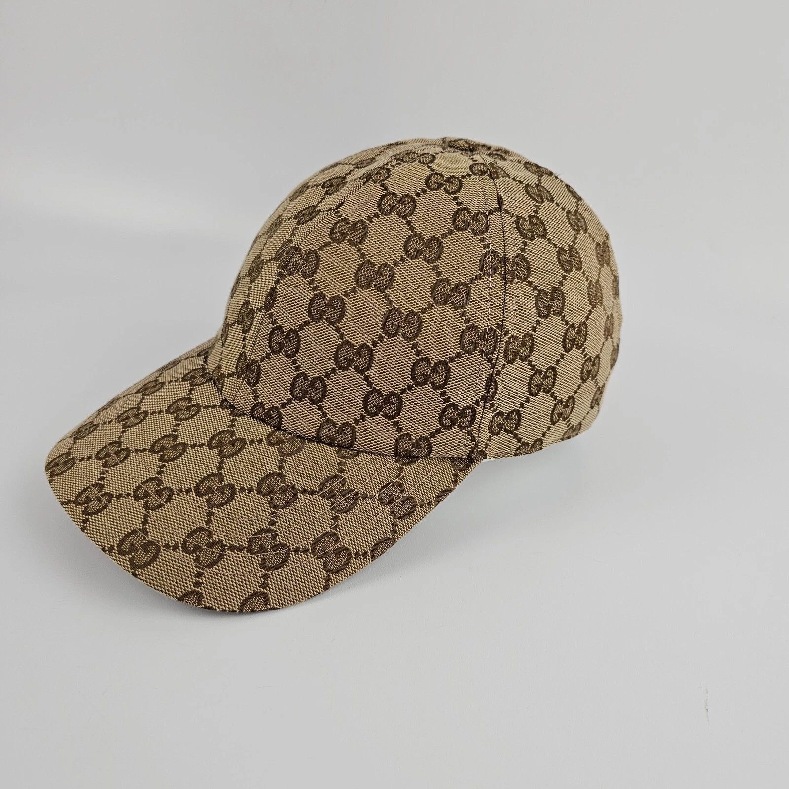 Gucci GUCCI Camel & Dk Brown GG Canvas Baseball Hat New Auth Size ONE SIZE - 1 Thumbnail