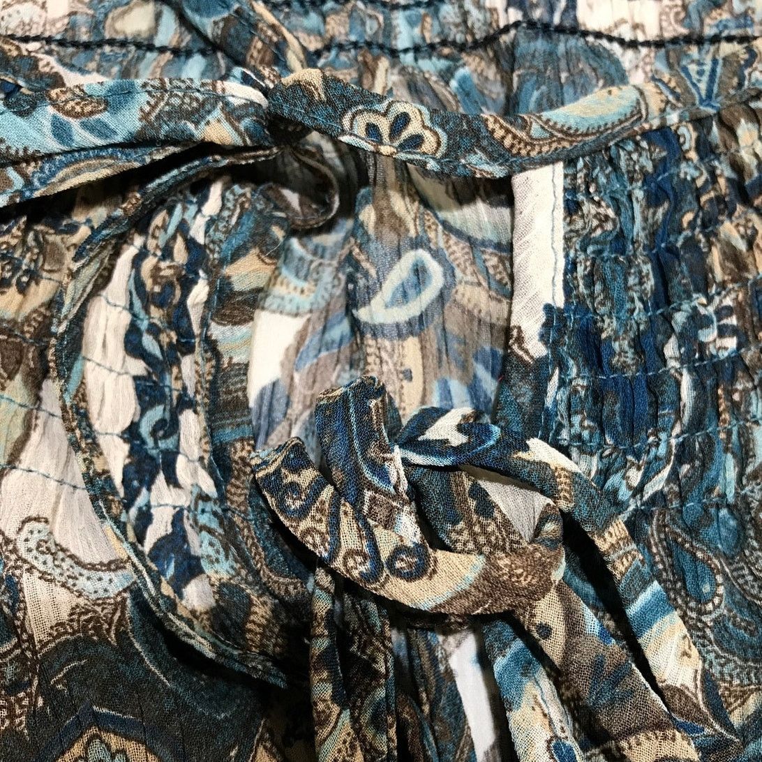 Other a.n.a. A New Approach Boho Blue Paisley Ruffle Blouse M Size M / US 6-8 / IT 42-44 - 5 Thumbnail