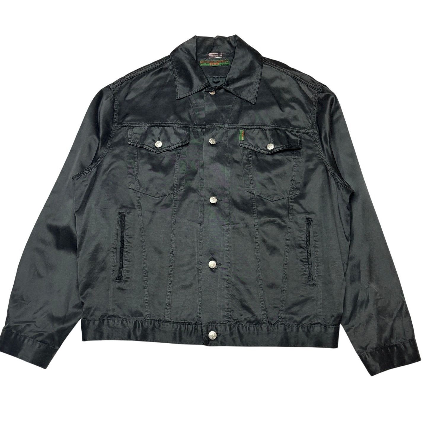 Vintage Katherinne Hamnett Denim Black Textured Trucker XL