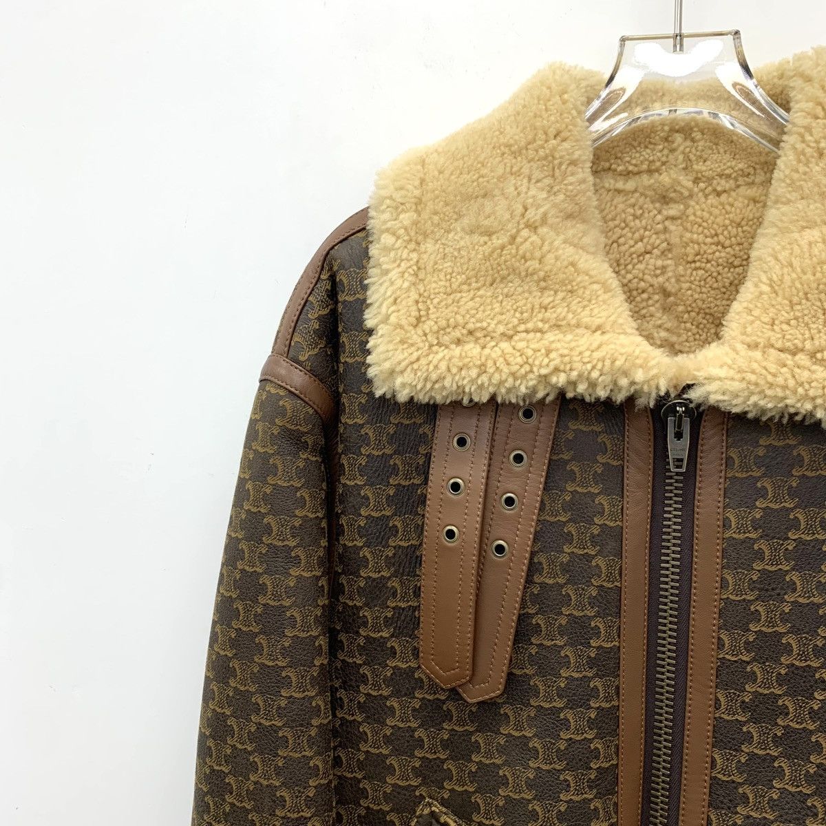 Celine Celine Lambskin Collared Zip-up Bomber Jacket K26WX Size S / US 4 / IT 40 - 3 Thumbnail