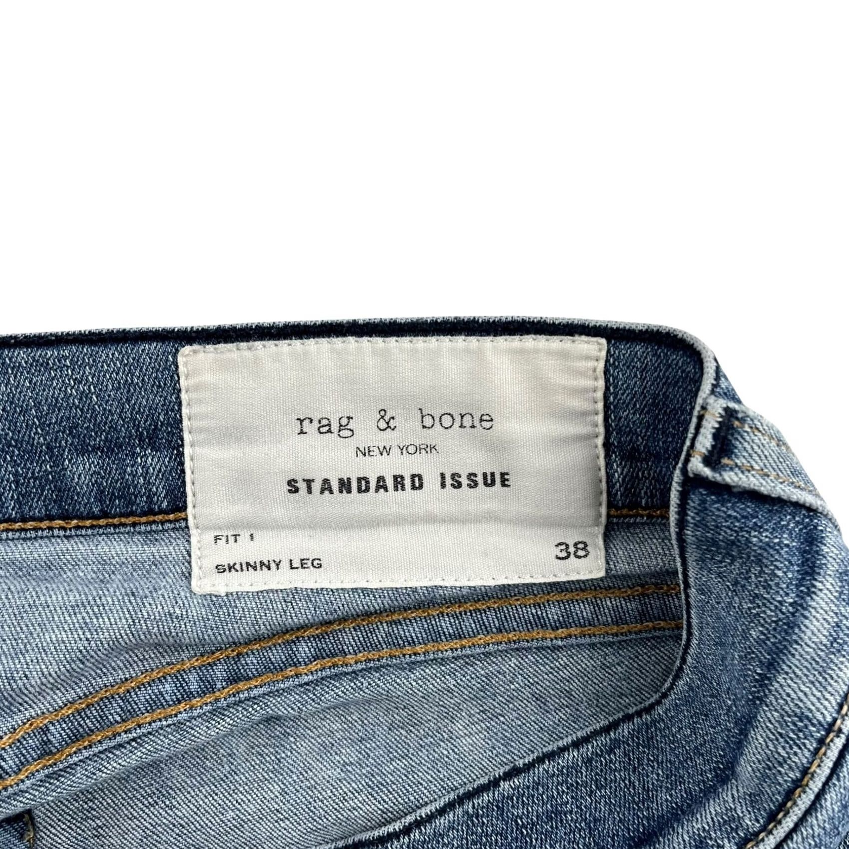 Rag & Bone rag & bone Men’s Fit 1 Denim Jeans Skinny Distressed 38x33 Blue Regular Pants Size US 38 / EU 54 - 4 Thumbnail