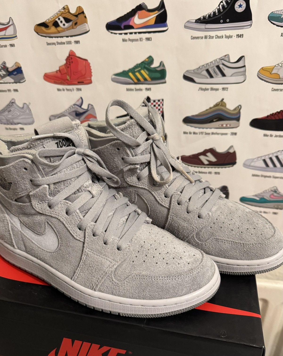 Jordan Brand Jordan 1 Zoom Air CMFT Grey Fog Size US 9.5 / IT 39.5 - 3 Thumbnail
