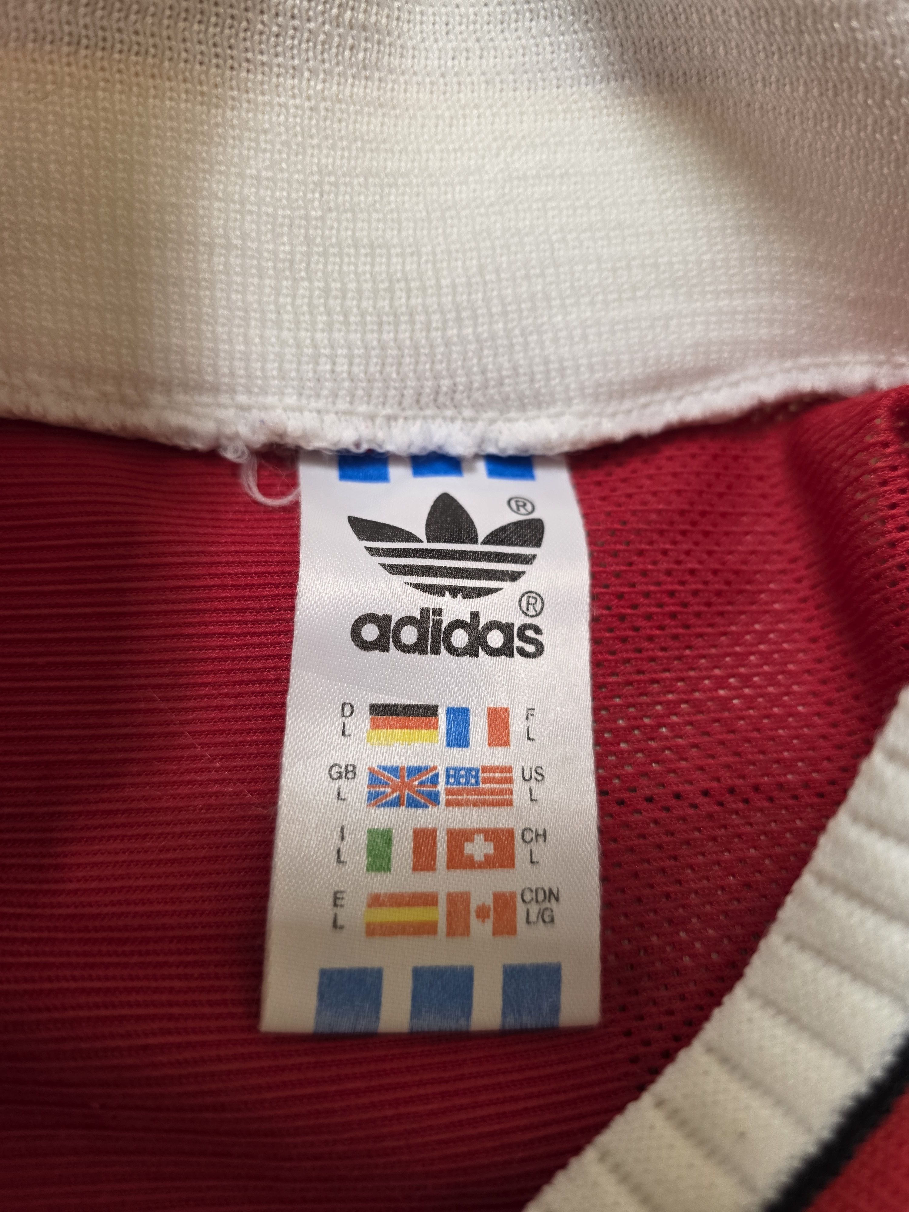 Adidas LIVERPOOL 1995 1996 HOME VINTAGE FOOTBALL SOCCER JERSEY Size US L / EU 52-54 / 3 - 7 Thumbnail