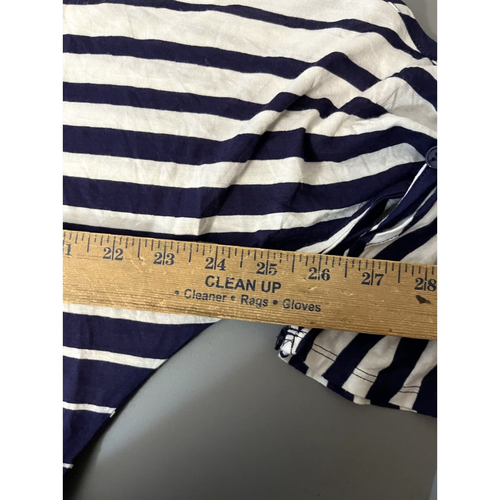 Vintage NY Collection Blue Stripe Cold Shoulder Blouse Tunic, Size Medium, Womens Size M / US 6-8 / IT 42-44 - 5 Thumbnail