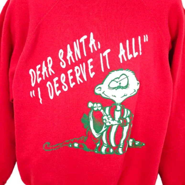 Vintage VINTAGE Wolf Christmas Sweatshirt Mens Large Red 80s Dear Santa Made In USA Size US L / EU 52-54 / 3 - 2 Thumbnail