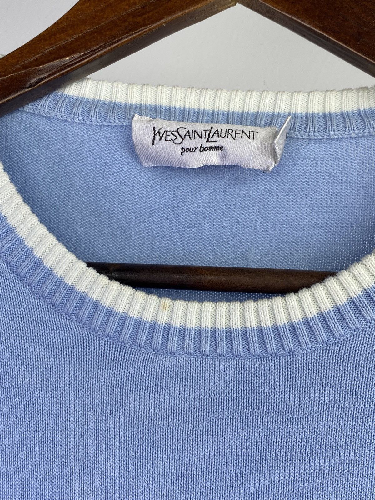 Yves Saint Laurent Yves Saint Laurent 00s Y2K Big Logo Knit Sweater Size US M / EU 48-50 / 2 - 10 Thumbnail