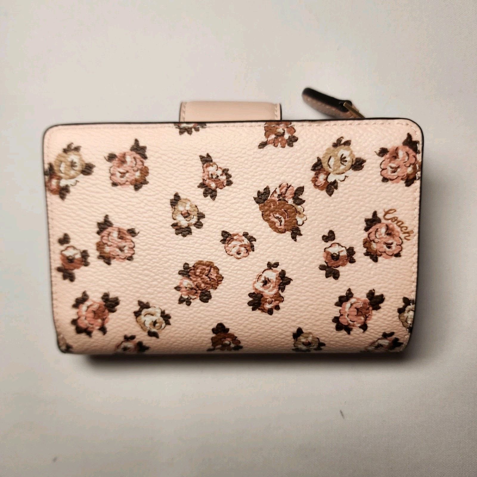 Coach Coach CZ343 Medium Corner Zip Wallet Rosette Floral Pink Size ONE SIZE - 2 Thumbnail
