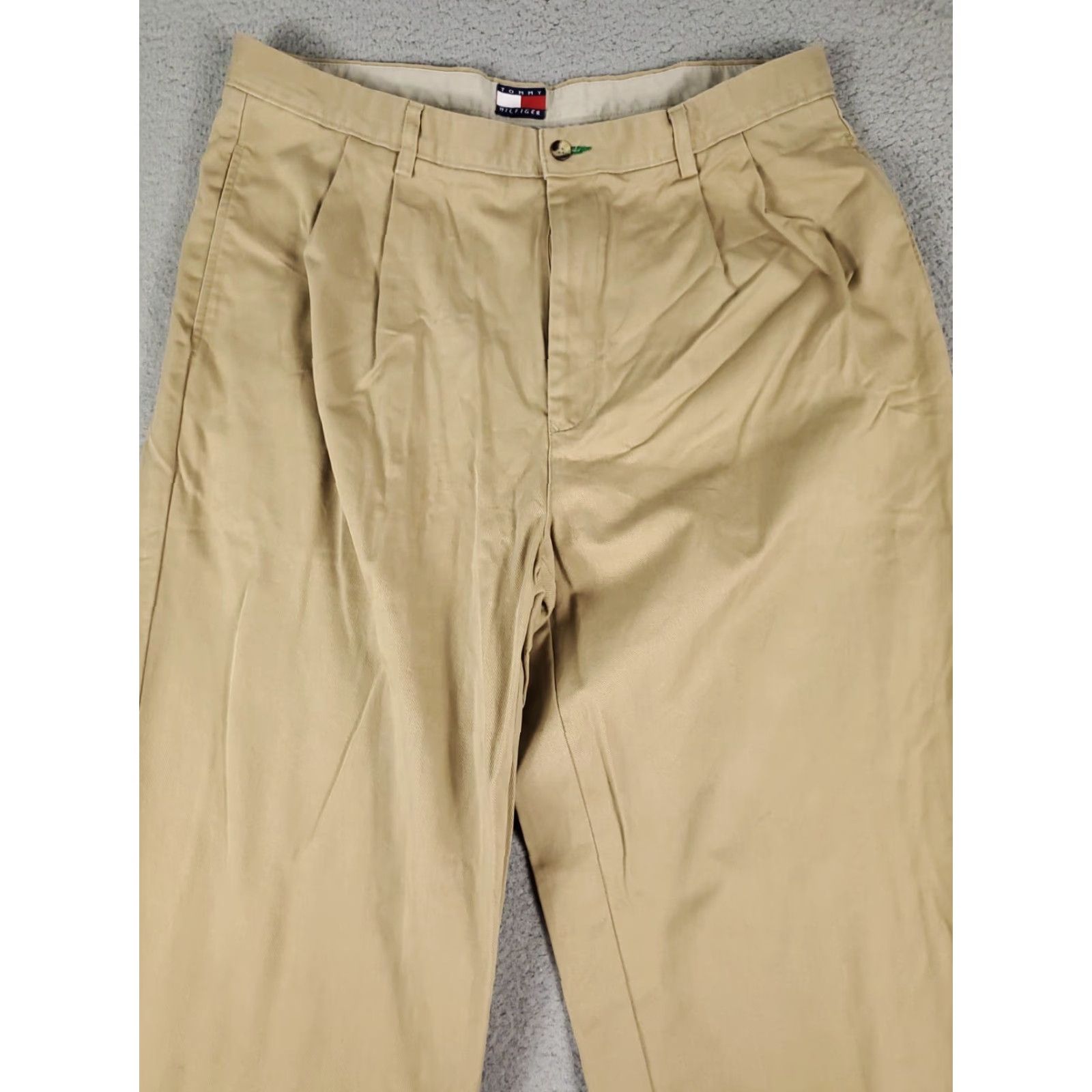 Tommy Hilfiger Tommy Hilfiger Chino Pants Mens 38x32 Beige Pleated Regular Fit Casual Workwear Size US 38 / EU 54 - 2 Thumbnail
