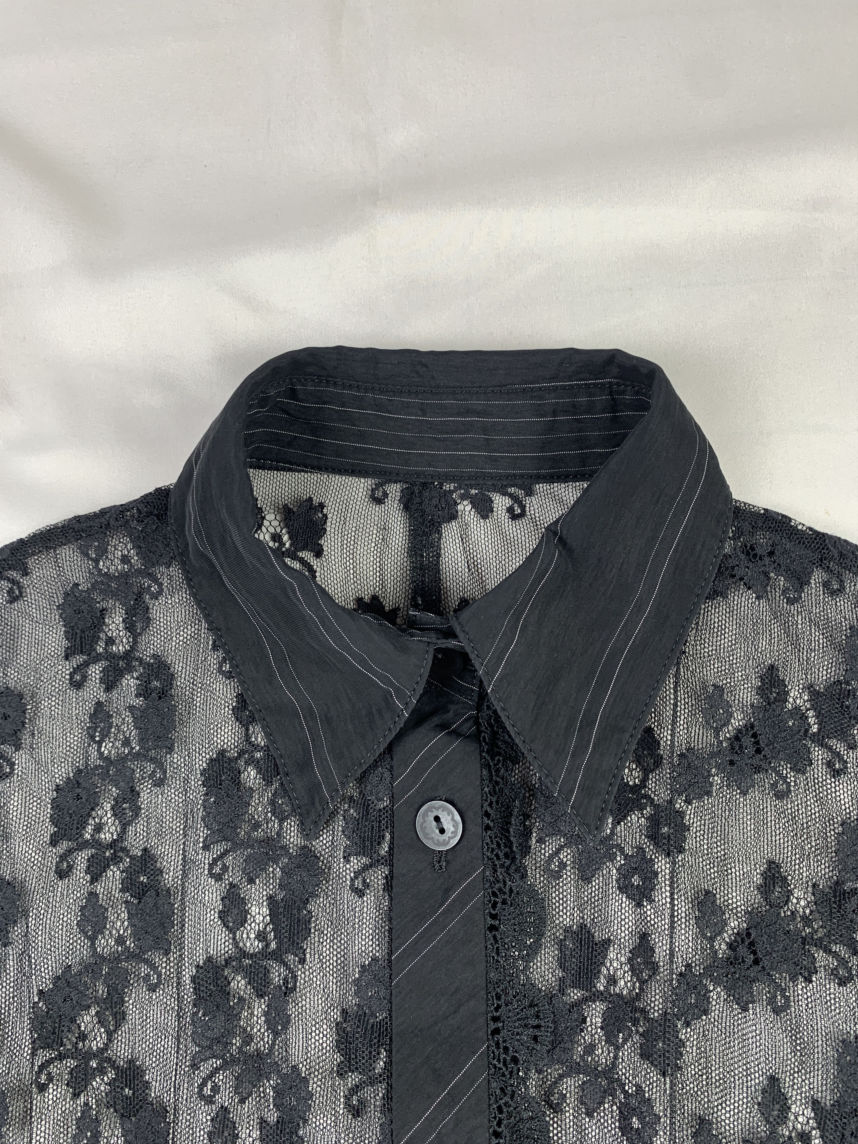 Japanese Brand 2000s NERO Japan Floral Mesh Blous (M) Size M / US 6-8 / IT 42-44 - 5 Thumbnail