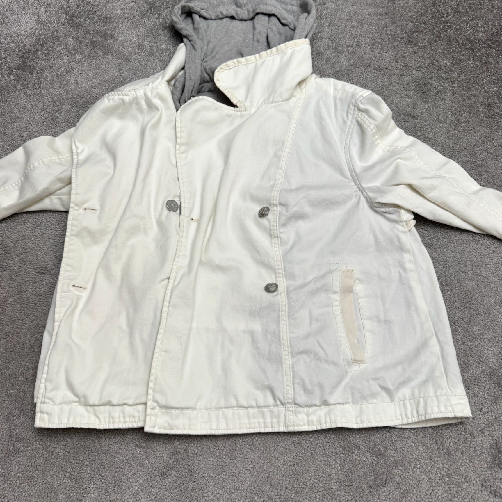 Anthropologie Anthropologie Hei Hei Utility Double Layer Hoodie Jacket Womens Large White Coat Size L / US 10 / IT 46 - 5 Thumbnail