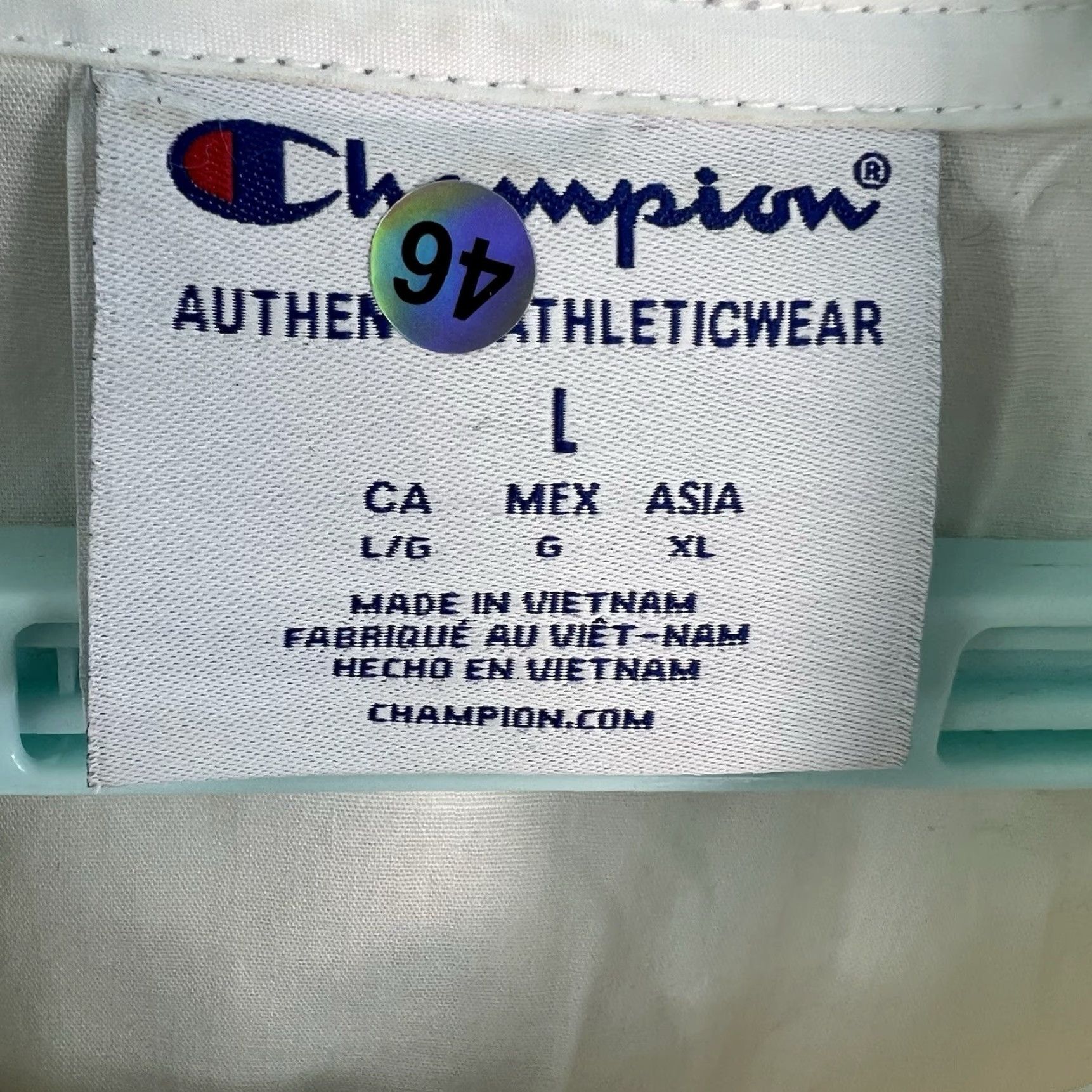 Champion VINTAGE Champion Windbreaker Jacket Mens Size L White 90s Retro Lightweight Size US L / EU 52-54 / 3 - 6 Thumbnail