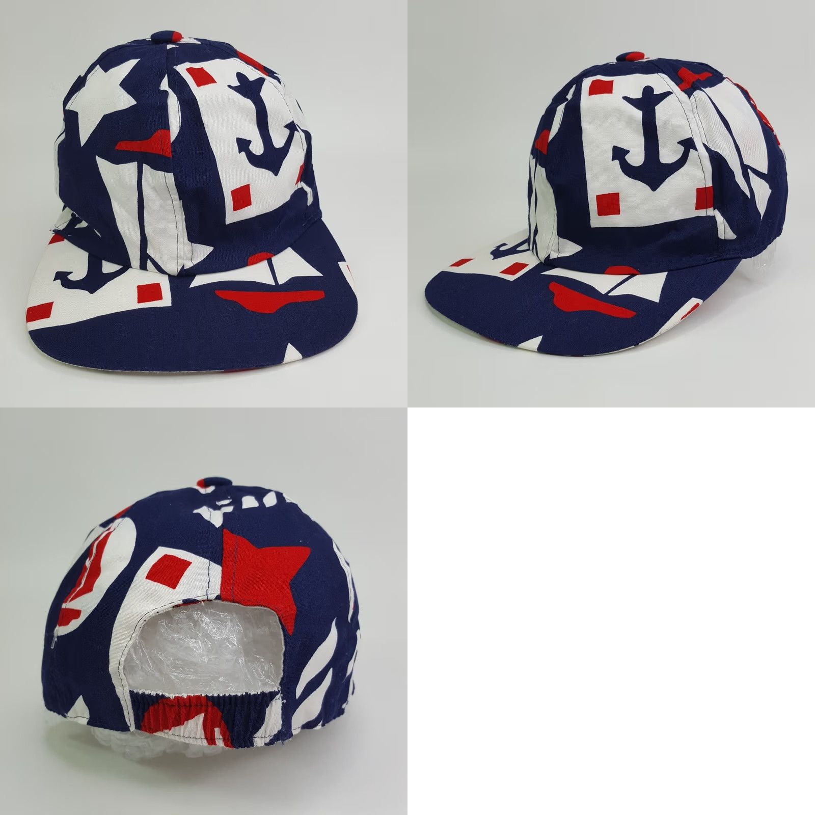 Nautica VINTAGE Nautical Stars Reversible USA Made Art Stretch Hat Boat Baseball Cap shirt? Size ONE SIZE - 8 Thumbnail