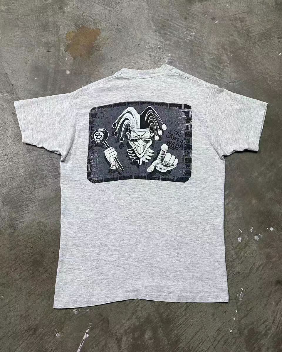 Vintage Grey washed retro clown print t-shirt Size US M / EU 48-50 / 2 - 1 Thumbnail