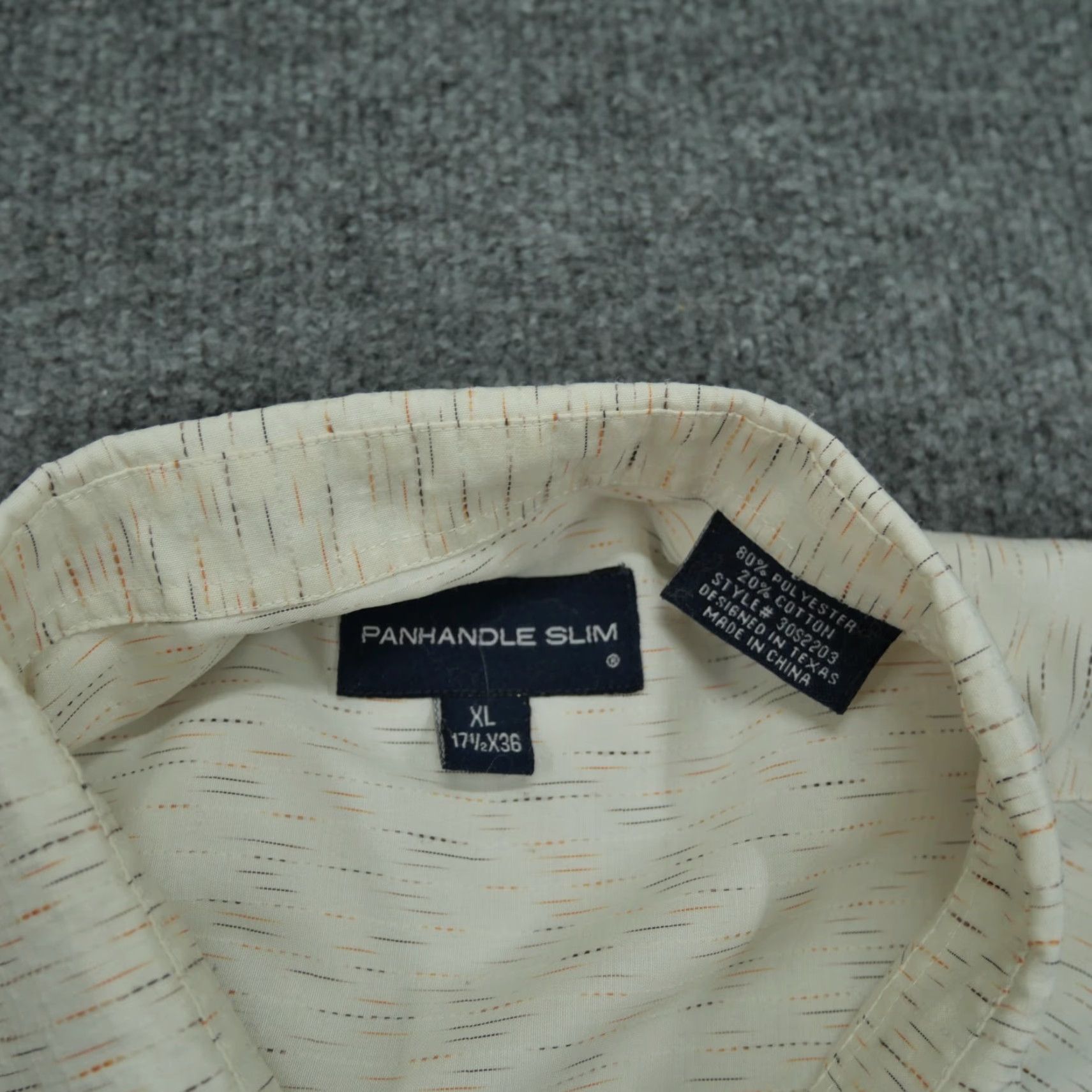 Vintage VINTAGE Panhandle Slim Shirt Mens XL 17.5 36 Cream Ivory Pearl Snap Western Long Sleeve Size US XL / EU 56 / 4 - 5 Thumbnail