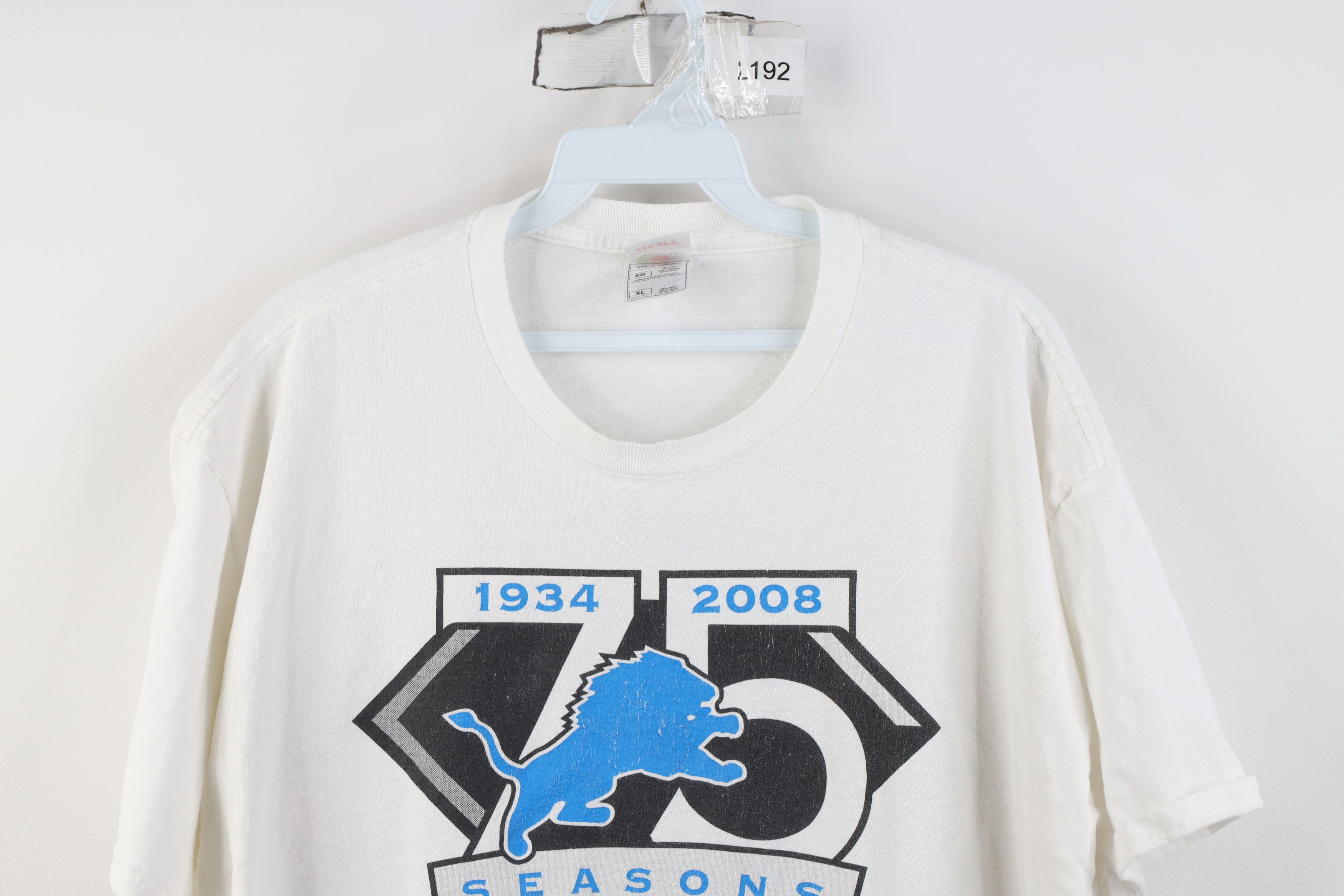 Vintage Vintage Y2K 2008 75 Seasons Detroit Lions Football T-Shirt Size US XL / EU 56 / 4 - 2 Thumbnail