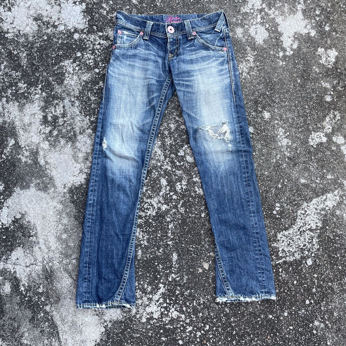 image of Vintage Rodeo Crown Japan Distressed Denim Jeans in Blue, Women's (Size 31)