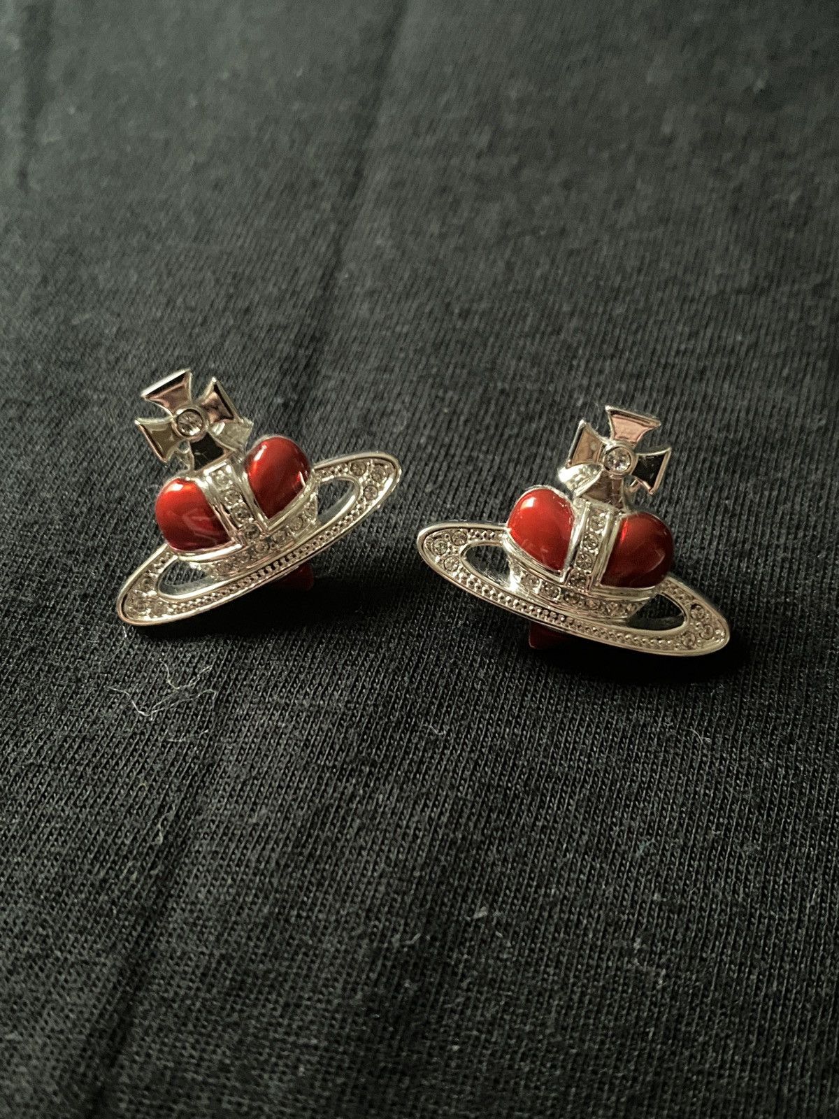 Vivienne westwood heart orb earrings sales