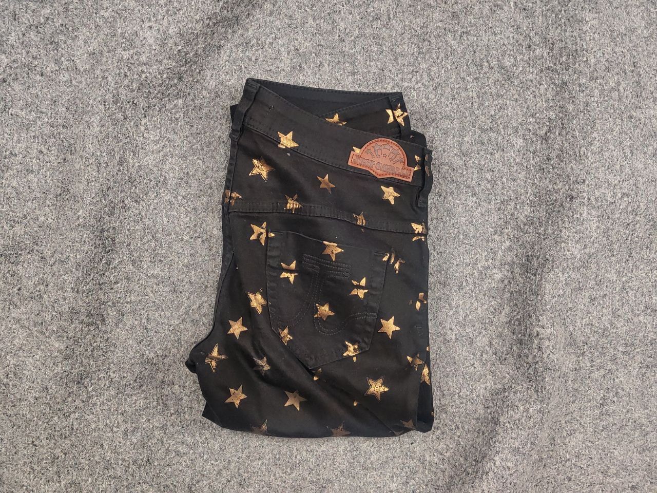 Just Cavalli Just Cavalli Casual black pants with gold star print Size 28" / US 6 / IT 42 - 2 Thumbnail