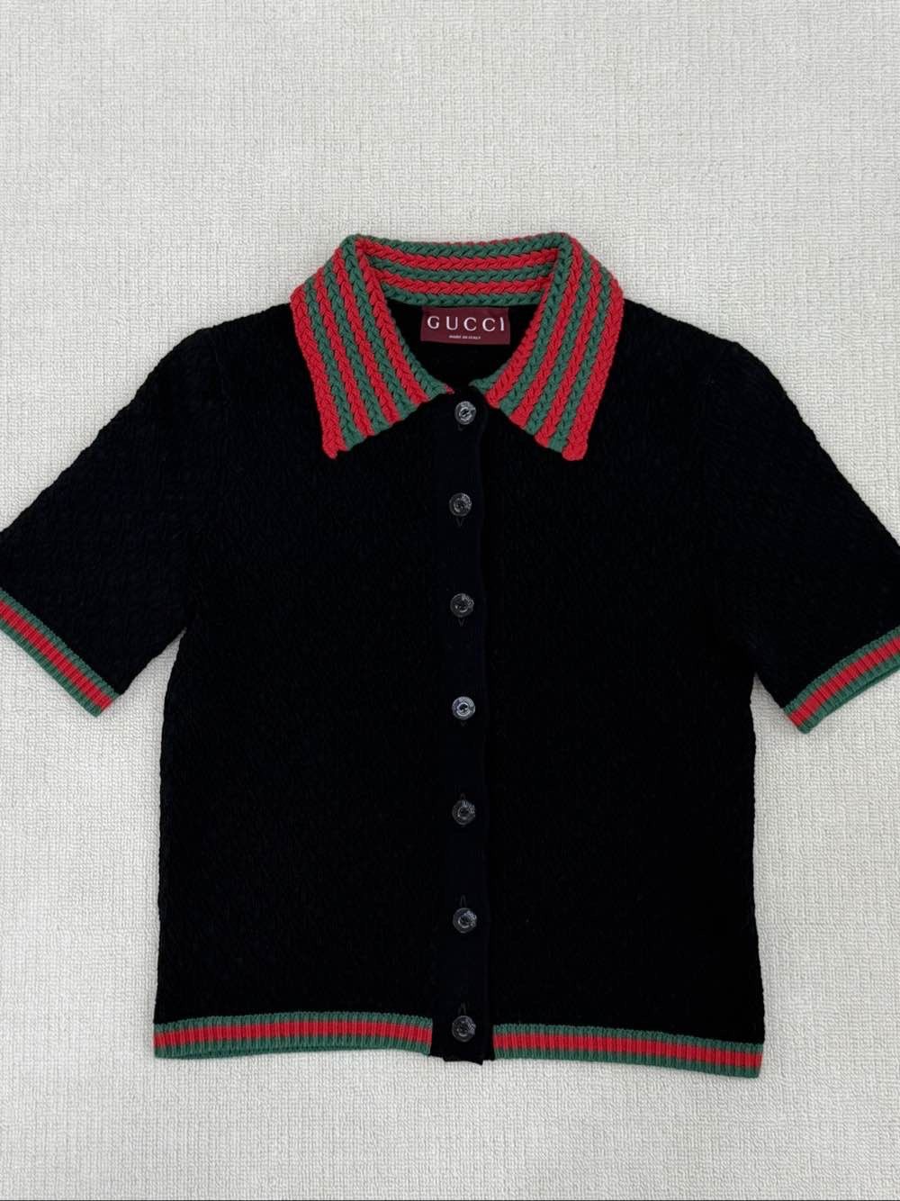 Gucci Gucci Web Striped Knit Polo Size L Size L / US 10 / IT 46 - 1 Thumbnail