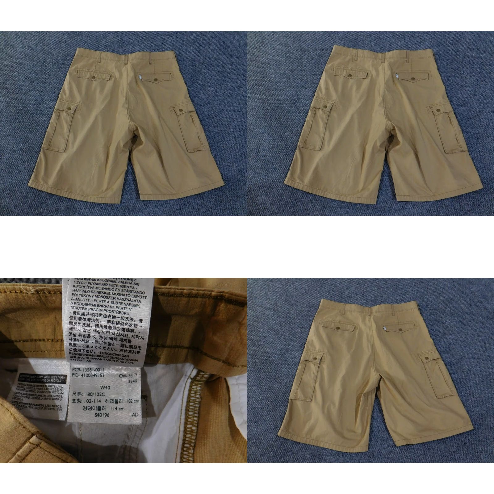 Levi's Levi's Cargo Shorts Mens 40 Khaki Utility Pockets Beige Cotton Spandex Regular Inseam 10in Summer Casual Storage Pockets Vintage No Mens Size US 40 / EU 56 - 8 Thumbnail