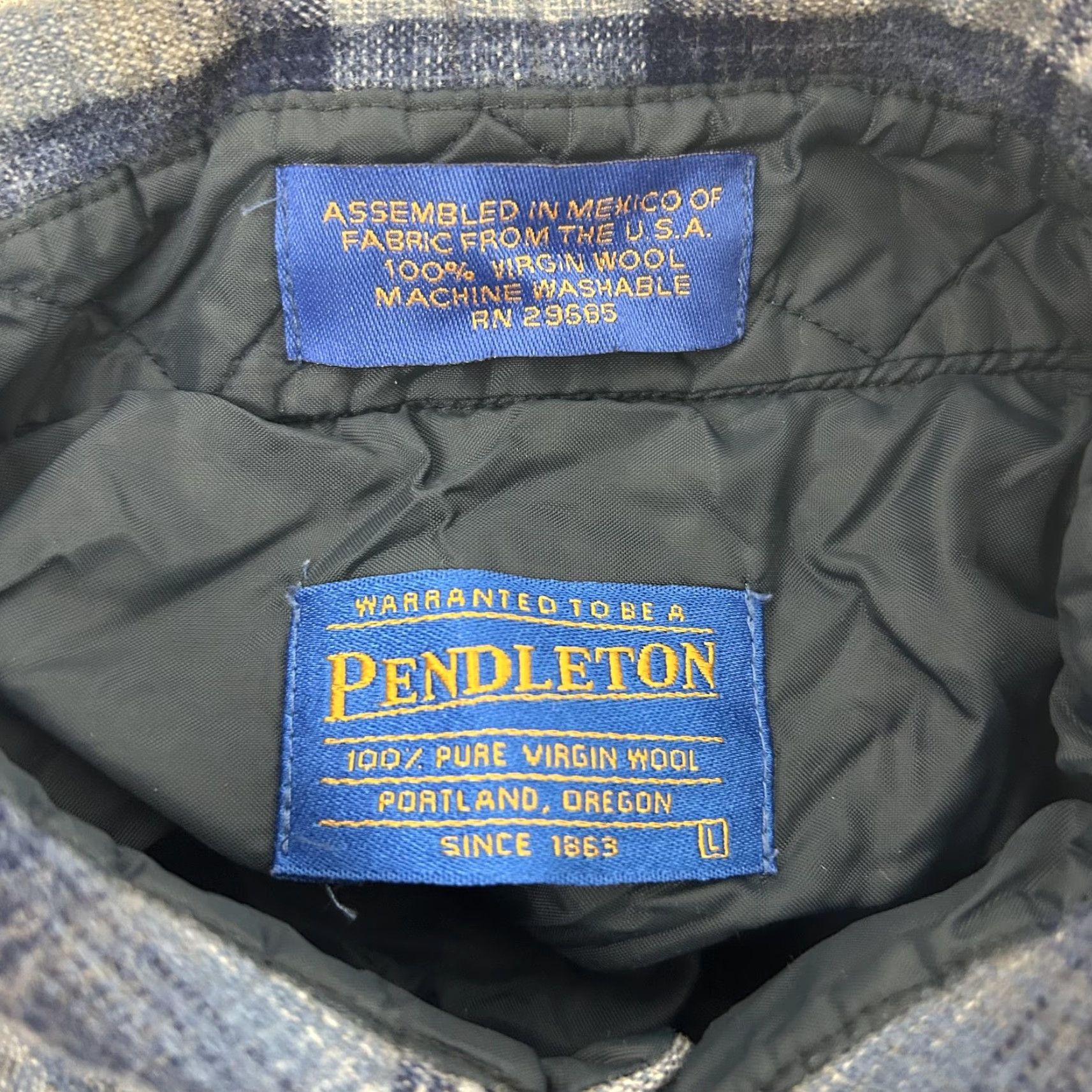 Pendleton VTG Pendleton Shirt Mens L Blue Plaid Wool Flannel Lined Button Up Casual 90s Y2K Size US L / EU 52-54 / 3 - 4 Thumbnail