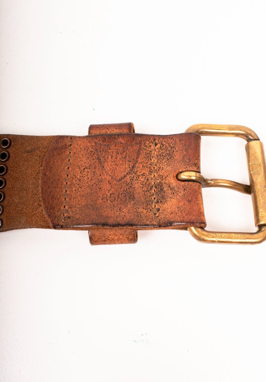 Hollywood Trading Company HTC Metal Heavy Men Leather Belt Size L Size 40 - 5 Thumbnail